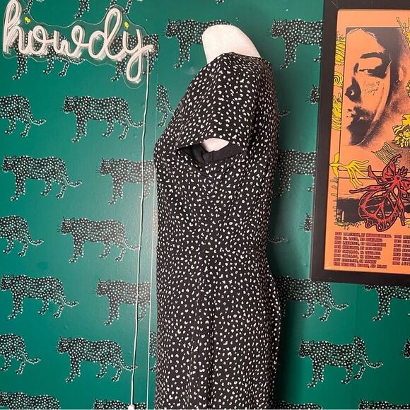 Old Navy Black and White Abstract Polka Dot Everyday A-Line Cotton Dress Size S - Picture 2 of 9